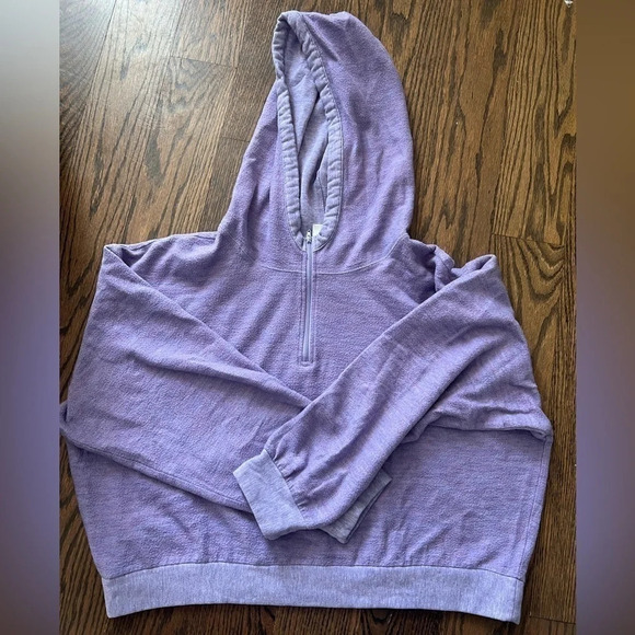BP Cropped Hoodie Sweatshirt Athletic Sweater Purple Large - Picture 2 of 5